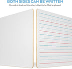 Nicpro Dry Erase Lap Board 9 x 12 inches 2 Pack Ruled Kid Double Sided Blank & Lined Small Lapboard with 8 Pens, 2 Eraser, Learning Mini Whiteboard Portable for Student and Classroom Use