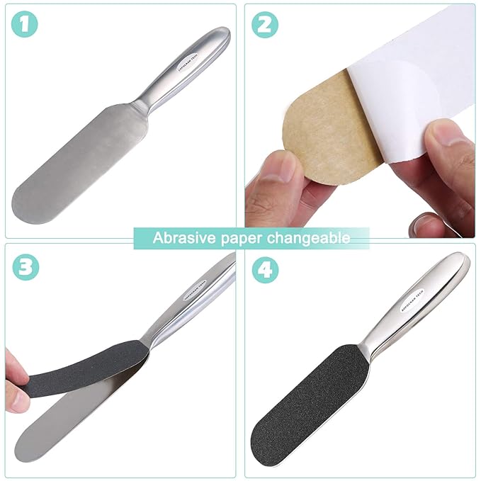 Stainless Steel Pedi File Refill, 100 Grit, Size 5.2" L x 1.7" W - Image 3