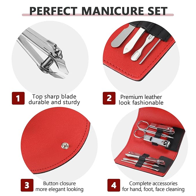 12 Set Manicure Set Bulk Mini Manicure Nail Clipper Kit 7 in 1 Stainless Steel - Image 3