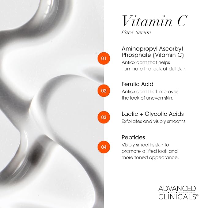 Advanced Clinicals Vitamin C Cream + Vitamin C Serum 2PC Skincare Set | - Image 8