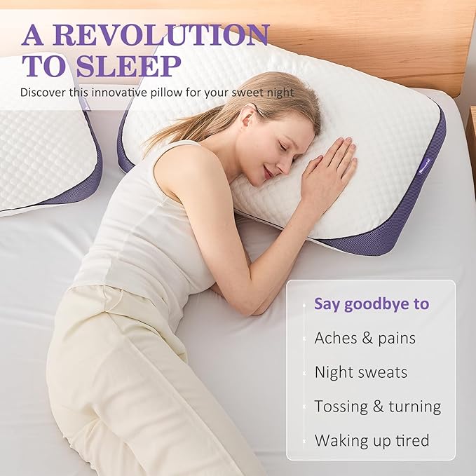 HOMELAB Adjustable Shredded Memory Foam Pillows Queen Size, Cooling Bed Pillows - Image 8