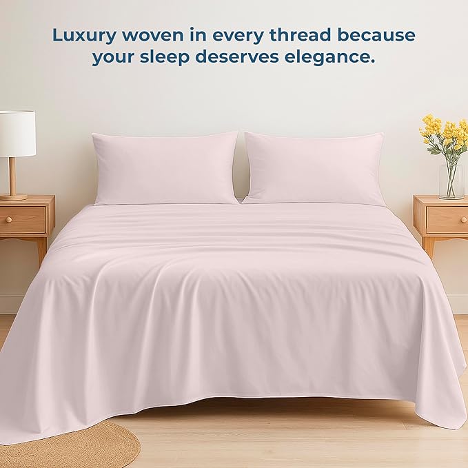 Royale Linens 100% Organic Cotton Queen Flat Sheet Only - Image 6