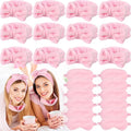 Jexine 24 Pcs Spa Slumber Party Headband Plush Sleep Eye Mask Bulk Bow Hair by Jexine