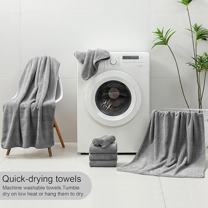 8 Piece Bath Towel Set-2 Oversized Bath Sheets, 2 Hand Towels, 4 - Image 8