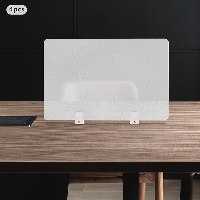 4PCS Desk Dividers Office Partitions,Privacy Desk Panel Protective, Frosted Acrylic with Clamps Classroom Privacy Shield for Offices Schools Call Centers 23.62x15.75in (Frosted Color)