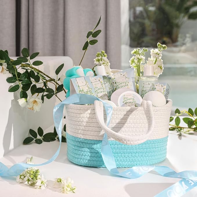 Body & Earth Gift Baskets for Women 11PCS Jasmine Spa Gift Sets for Her - Image 9