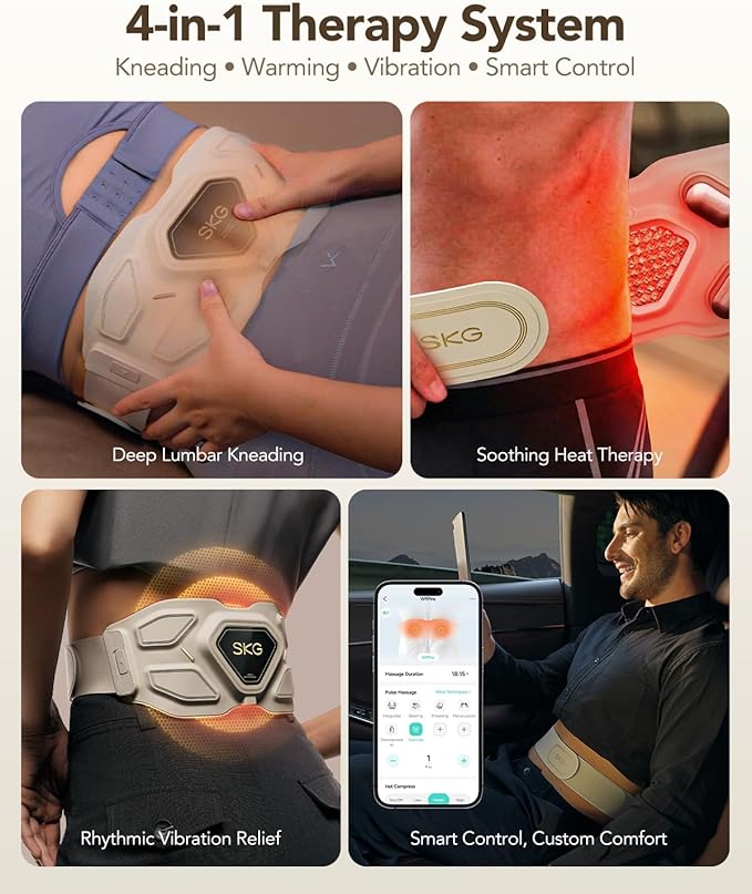 SKG Lower Back Massager for Pain Relief Deep Tissue Gifts for Men Women Mothers - Image 4