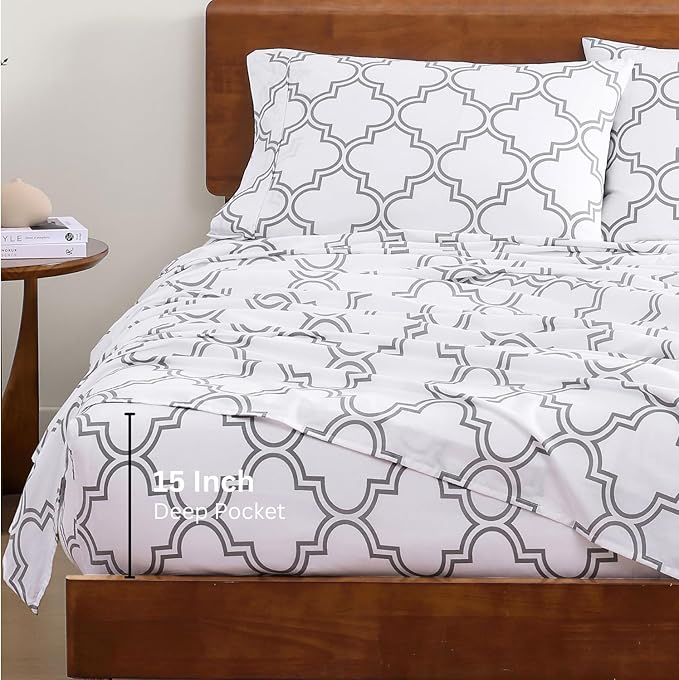 LANE LINEN 100% Organic Cotton Full Sheets Set Fully Elasticized Naturally - Image 4