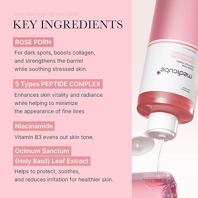 medicube PDRN Toner Rose PDRN Peptide Toner | Lightweight & Watery Type - Image 3