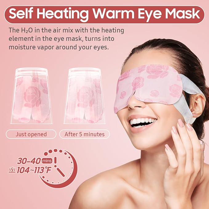 BeHoomi 20Packs Steam Eye Mask, Heated Eye Mask Warm Compress - Image 5