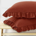 KKJIAF Ruffle Pillow Cases Standard Size Set of 2, Ruffled Pillow Covers by KKJIAF