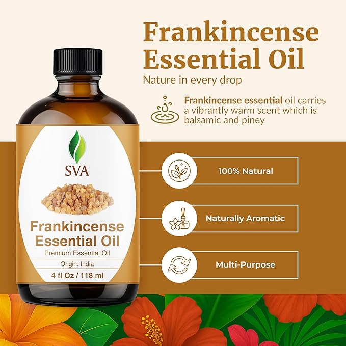 SVA Frankincense Essential Oil – 4 Fl Oz – 100% Natural Boswellia Serrata Oil - Image 2