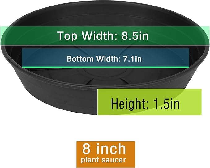 LWALRS 4 Packs 8 Inches Plant Saucer Drip Trays, Round Plastic Plant Pot - Image 2