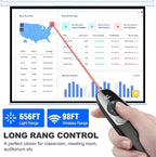 USB C Rechargeable Presentation Clicker Wireless Presenter Remote for PowerPoint Presentations with Timer