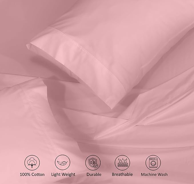 RUVANTI 100% Cotton Sheets – Queen Size Percale Bedding, Cooling & Breathable - Image 4