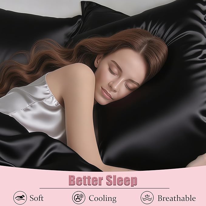 Mulberry Silk Pillow Cases 2 Pack Standard Size - Image 4