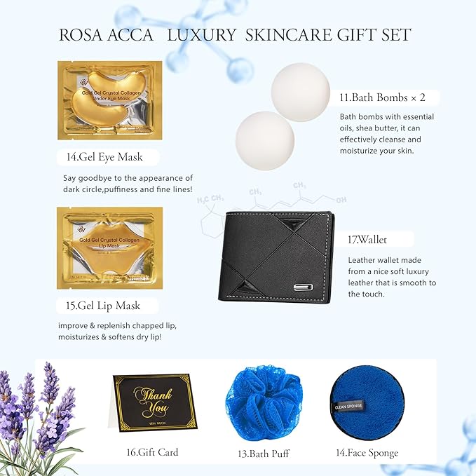 21 Pcs Men Facial Skin Care Set, Father's Day Gifts, Bath & Beard Gift Set - Image 5