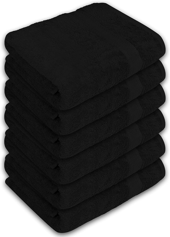 Large Bath Towels Pack of 6 – 24" x 50", 100% Cotton Terry – Soft, Quick-Dry & - Image 8