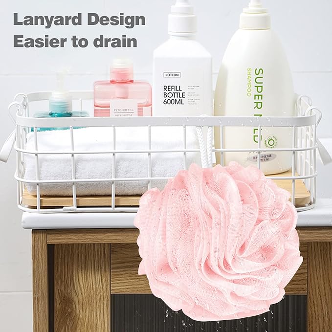 Fu Store Loofah Sponge Shower Loofahs 70g Bath Sponges Mesh Balls 4 Colors - Image 2