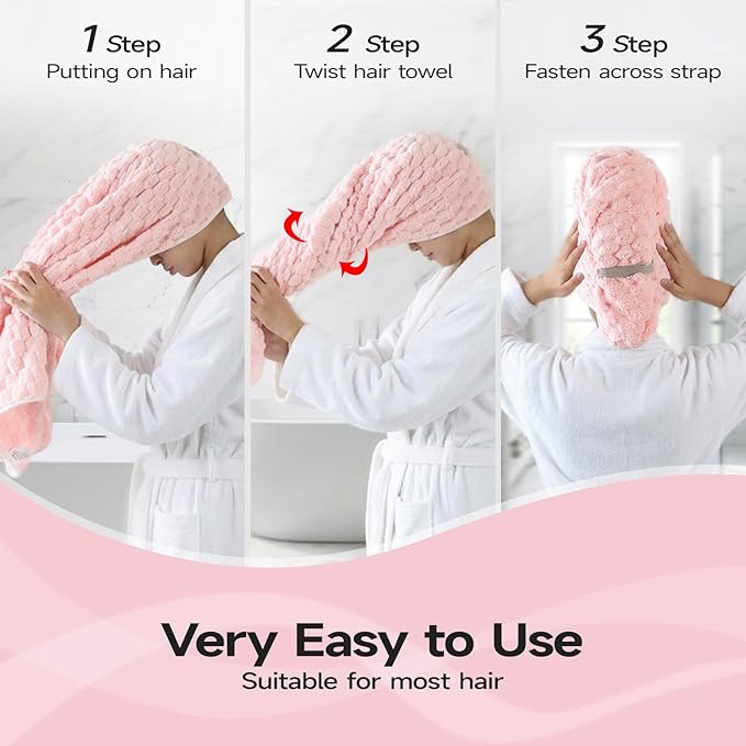 REDKISS 4 Pack Extra Large Hair Towels - Image 3