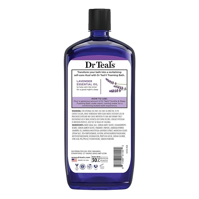 Dr Teal's Foaming Bath with Pure Epsom Salt, Soothe & Sleep with Lavender - Image 10