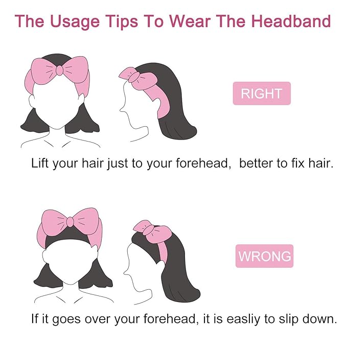Casoty 6 Pcs Skincare Headband Bow Hair Band Spa Headband - Image 6