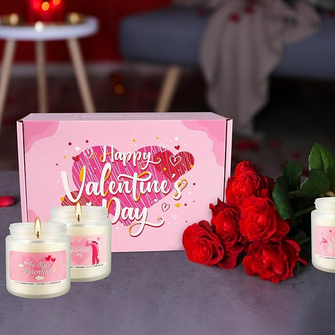 Valentine's Day Pink Scented Candles-12Pcs 3.5oz Each-Natural Plant Essential - Image 8