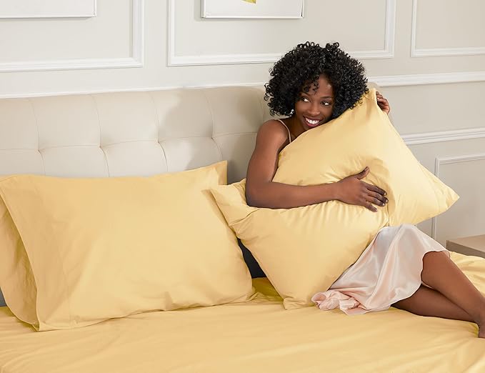 Sunflower Queen Pillowcases Set of 2, 100% Cotton Queen Pillow Cases 2 - Image 3