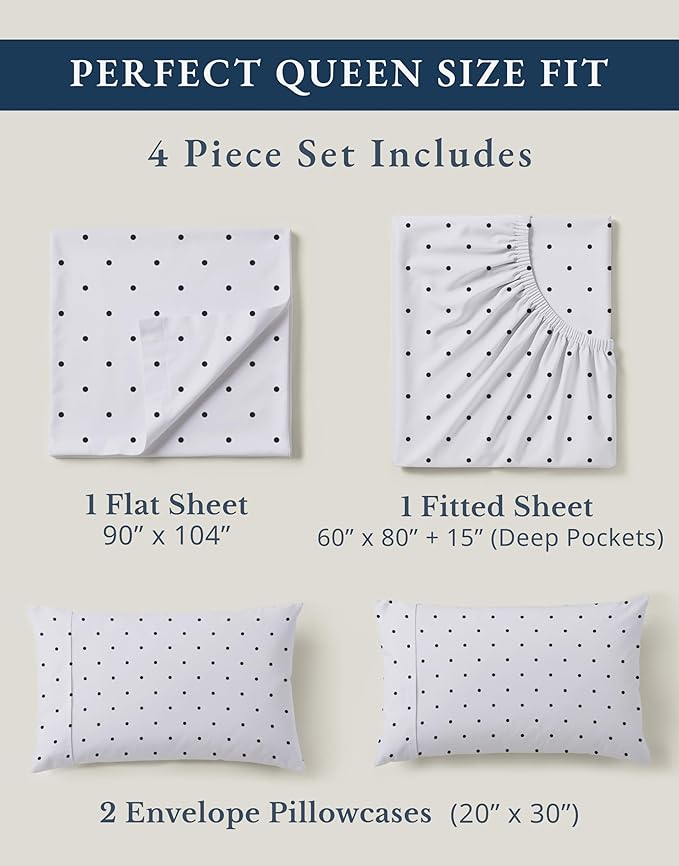 LANE LINEN Eco Friendly 100% Organic Cotton Queen Bedsheet Sets, Luxury Printed - Image 4