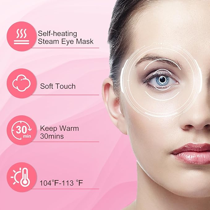 XPCARE 48 Pack Steam Eye Masks for Dry Eyes, Self Heated Steam Warm Eye Mask - Image 6