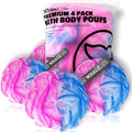 Loofah Sponge Bath Sponge for Women Men 4 Pack by WhaleLife