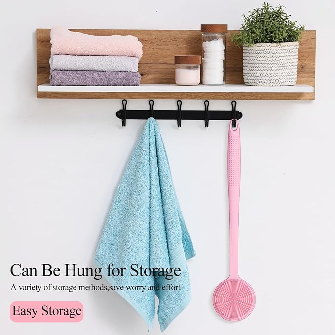 Silicone Back Scrubber for Shower, 17in Lengthen Long Handle Body Brush - Image 6