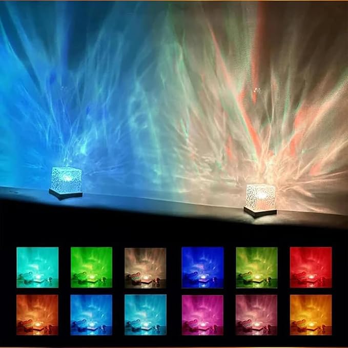 Ocean Wave Projector Light, 16-Color LED Cube Lamp - Image 3