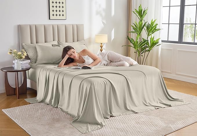 Pure Bamboo Full Sheets, Genuine 100% Organic Viscose Derived from Bamboo Bed - Image 2