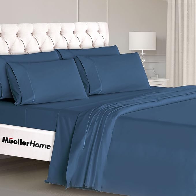 Mueller Ultratemp Bed Sheets Set, Super Soft 1800, 6 Piece California King - Image 9