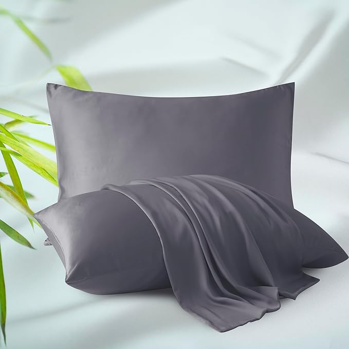 4-Pack Bamboo Viscose Zippered Pillow Cases King Size, 400 Thread Count Cooling by ZaizaiHome