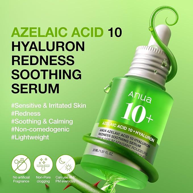 Anua Azelaic Acid 10 Hyaluron Redness Soothing Serum, Facial Serum - Image 2