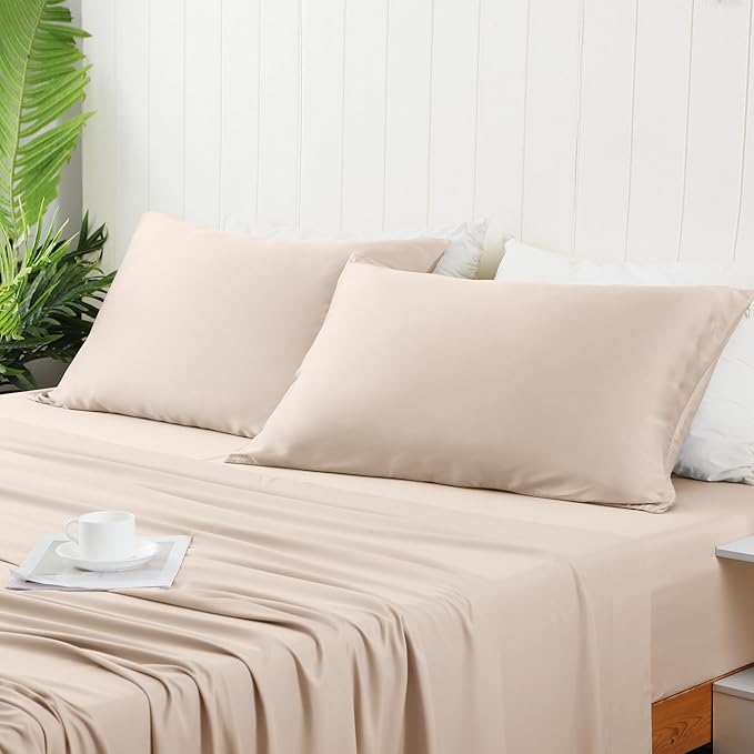 2 Pack Cooling Pillow Cases, Viscose Derived from Bamboo Pillow Protectors - Image 7