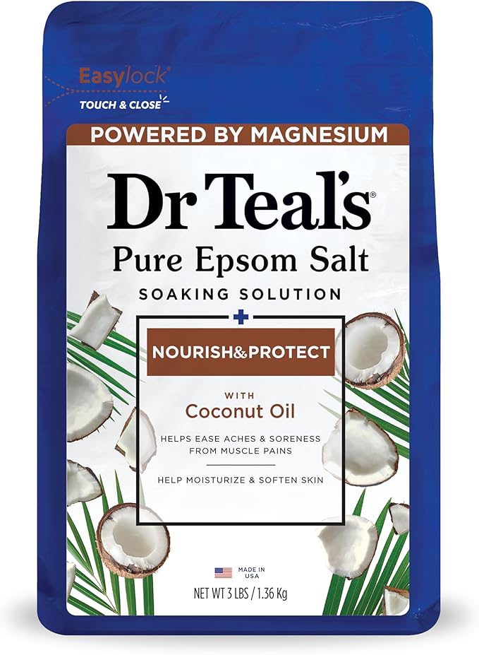 Dr Teal's Salt Soak with Pure Epsom Salt, Nourish & Protect with Coconut Oil - Image 5
