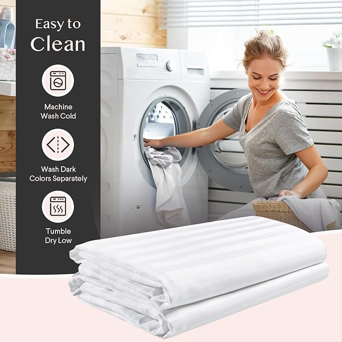 FAUNNA 600TC 100% Cotton Pillow Protectors, Queen Size, 4 Pack, Oeko-TEX - Image 5