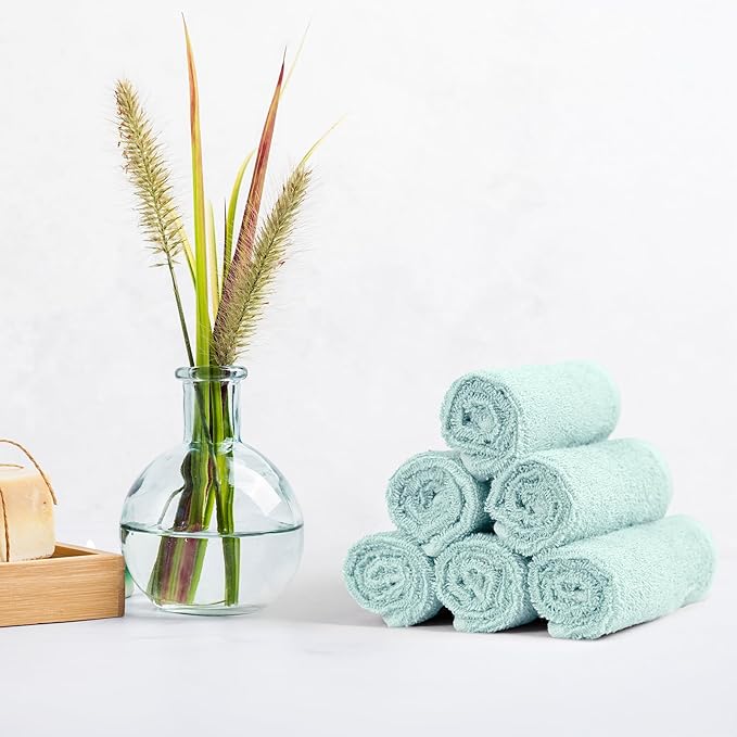 Amazon Basics face Towels for Bathroom, 100% Cotton Extra Absorbent washcloth - Image 7
