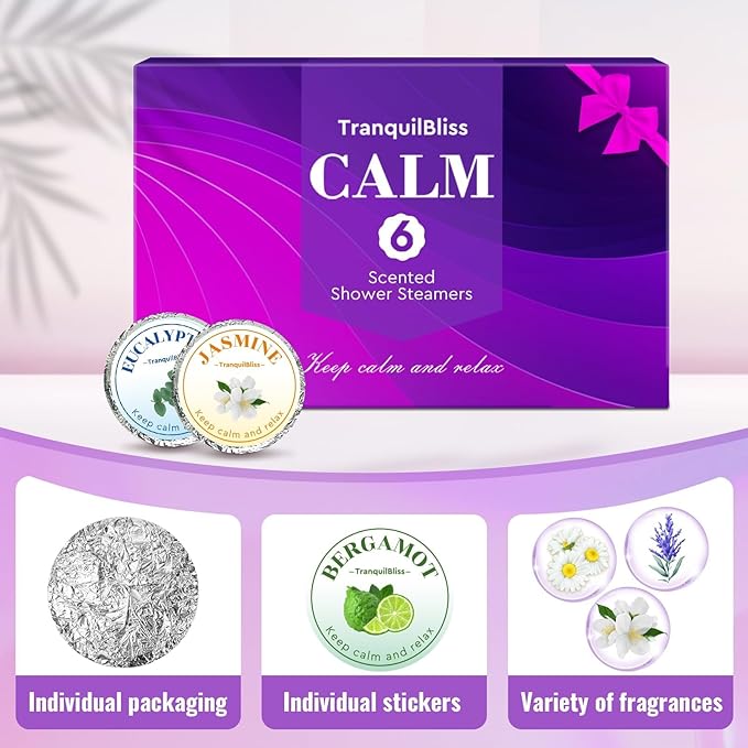 TranquilBliss Shower Steamers, 6 Pack Shower Tablets - Image 2