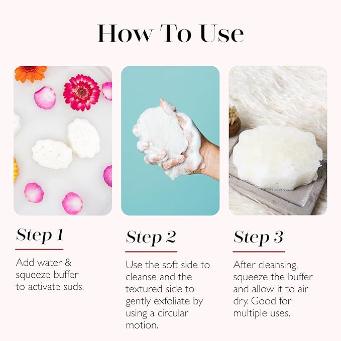 Spongellé Freesia Pear Pedi Buffer Bath Sponge | Exfoliating Foot & Heel Scrub - Image 6