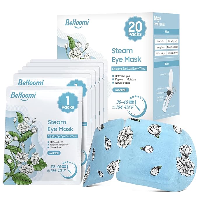 BeHoomi 20Packs Steam Eye Mask, Heated Eye Mask Warm Compress by BeHoomi