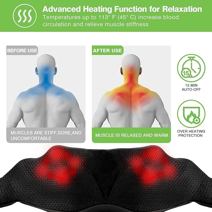 cotsoco Neck Massager, Shiatsu Shoulder and Back Neck Massager - Image 3