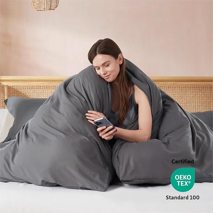 Nestl Dark Grey Duvet Cover Full Size - Image 3