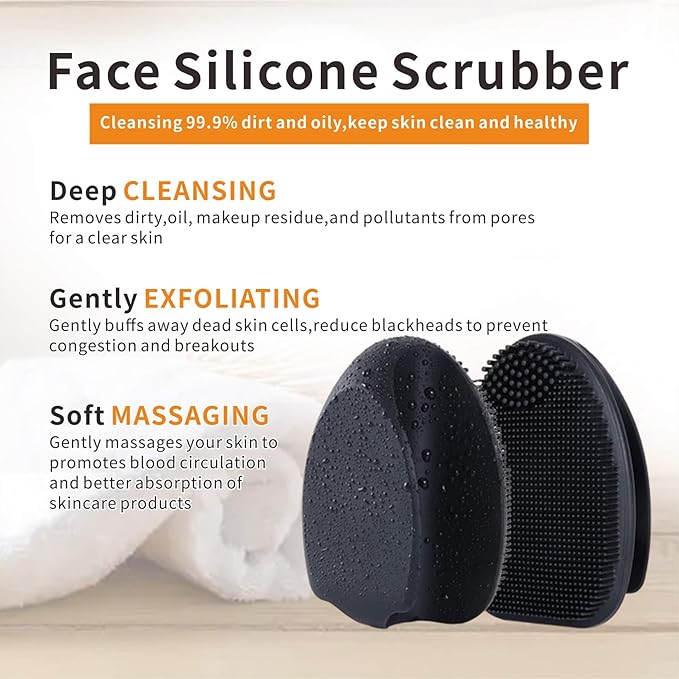 Silicone Face Scrubber, Soft Face Cleansing Brush, Face Pore Blackhead Remover - Image 8