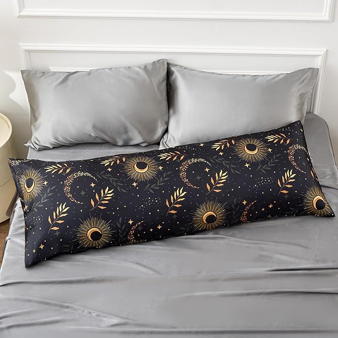 EXQ Home Satin Pillowcase for Hair and Skin Body- Multicolor Printed Black Moon - Image 7