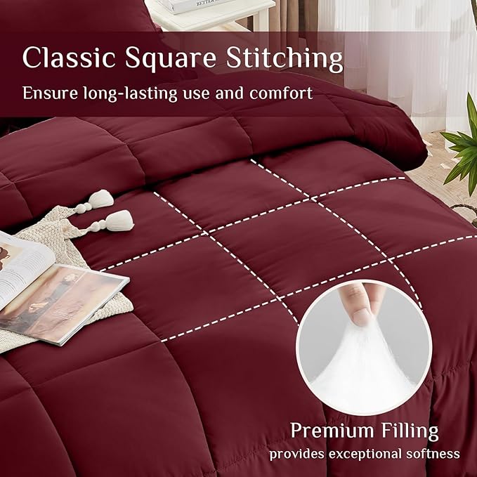 JOLLYVOGUE King Comforter Set, Ultra-Soft Bed in a Bag King Size 7 Pieces - Image 3