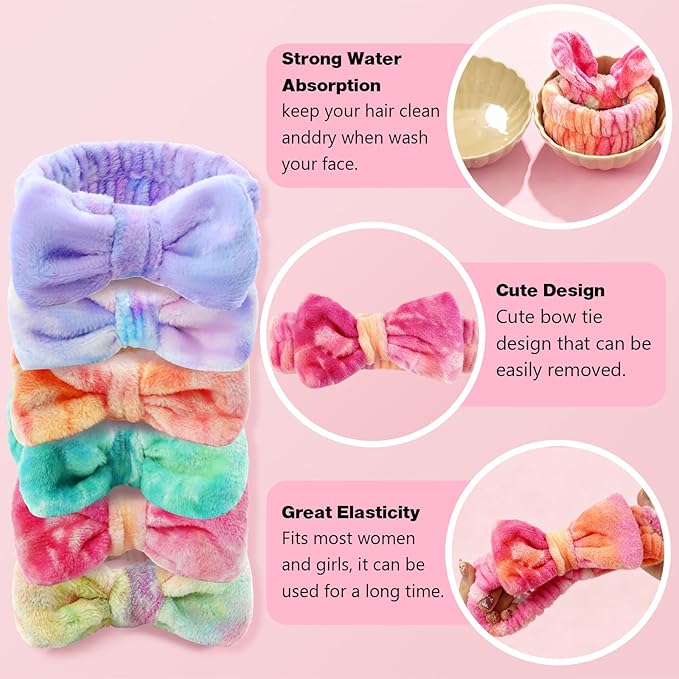 6 Pcs Spa Headband for Washing Face, Skincare Headband - Image 3